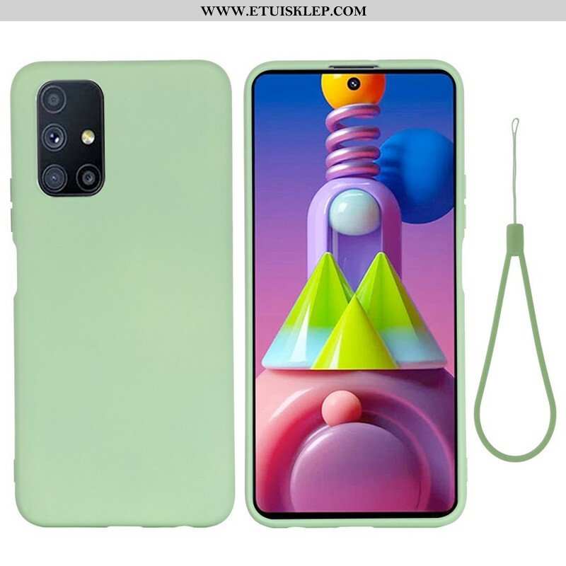 Etui do Samsung Galaxy M51 Płynny Silikon Ze Smyczą